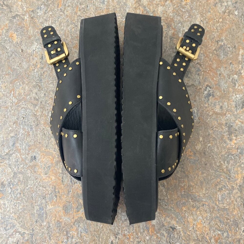 Maeve Anthropologie Chrissy Platform Sandals Shoes Black - Picture 4 of 8